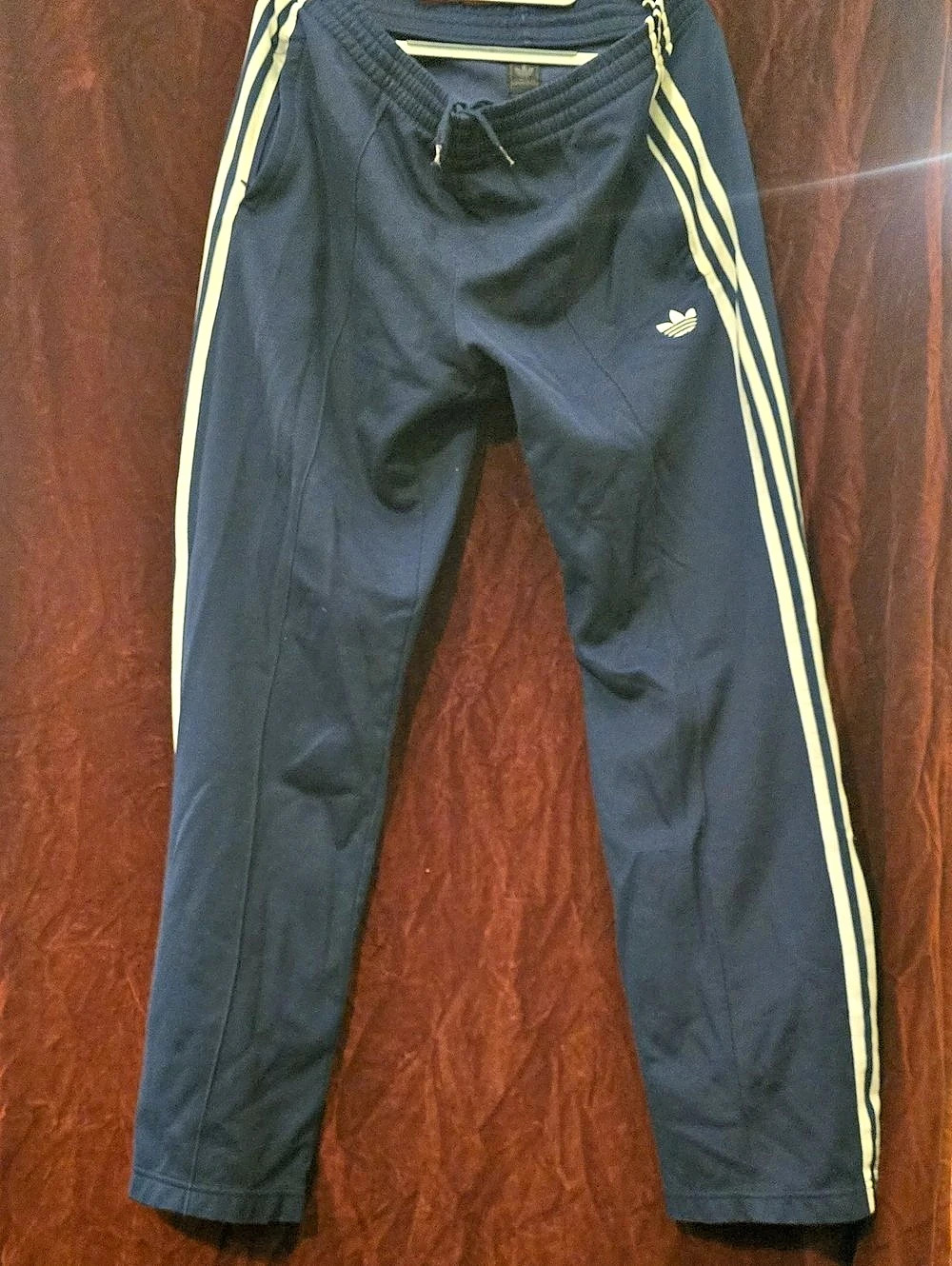 Vintage Adidas Classics Firebird Track Pants Blue & White Stripes Large